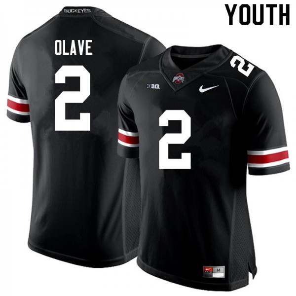 Ohio State Buckeyes #2 Chris Olave Youth University Jersey Black OSU8993